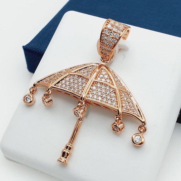 "14K Gold Plated Cubic Zircon Pendant, INUS1BR078 - Picture 2 of 10